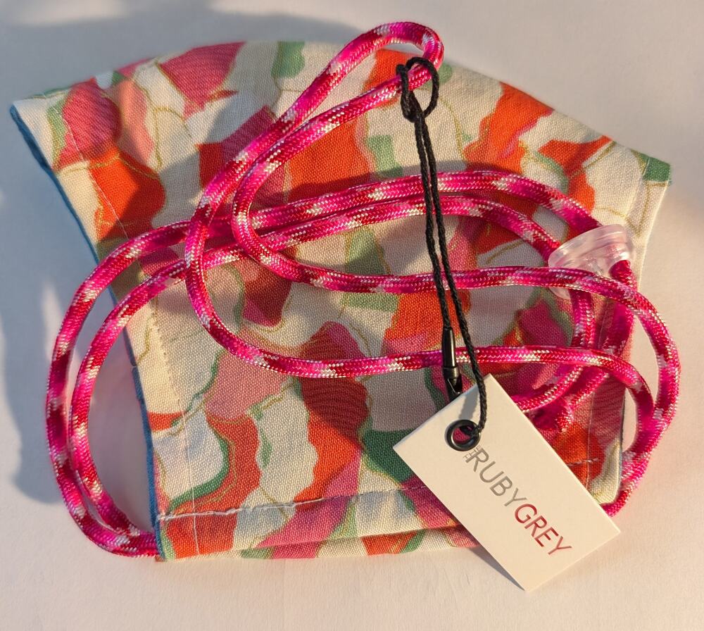 Ruby Grey Pink Floral Face Covering Mask